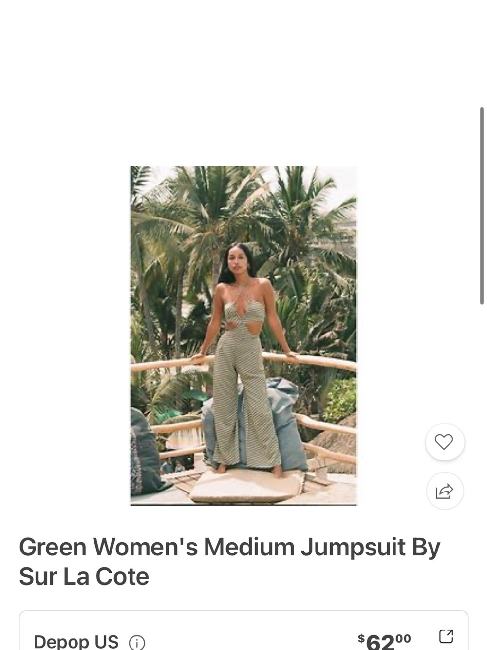 sur la cote brand made is Los Angeles- Cutout Women's Jumpsuit L